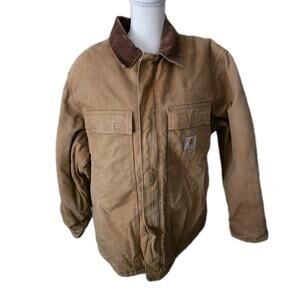 Vtg Carhartt Jacket Men 42 C03 BRN Arctic Quilt Lined Barn Chore Canvas